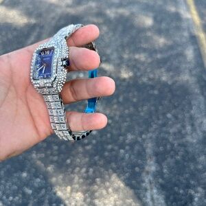 Luxurious iced watch *CZ and stainless steel band * very shiny